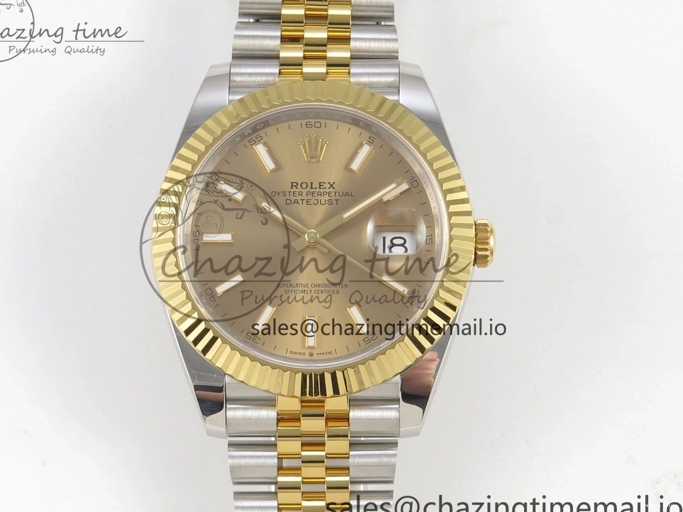 0224 DateJust 41 126333 SS YG ARF 1:1 Best Edition YG Stick Dial on Jubilee Bracelet SH3235 (Weighted) Effortless 216